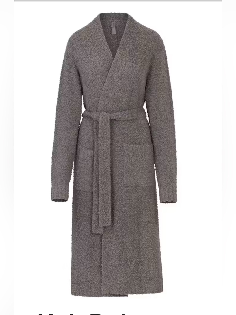 Skims Cozy Long Shawl Collar Wrap Coatigan - Gray size L/XL
